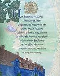 The new UK passport page showing the famous cottages in Arlington Row, Bibury.